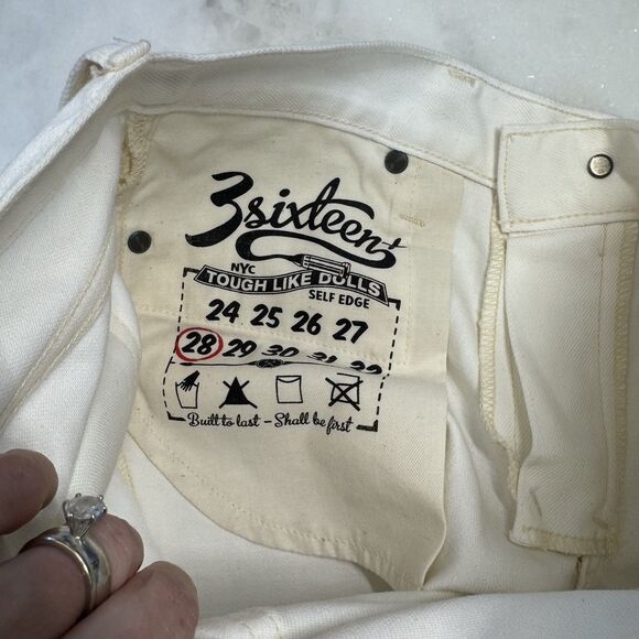 3sixteen x Self Edge 577BSP Slim Tapered Jeans – White – Size 28 x 34 - Picture 9 of 11